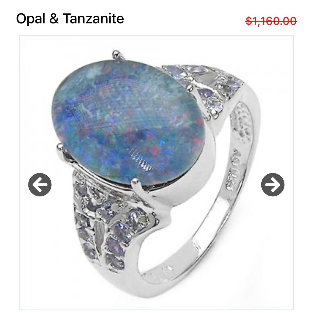 Opal & Tanzanite Silver Ring